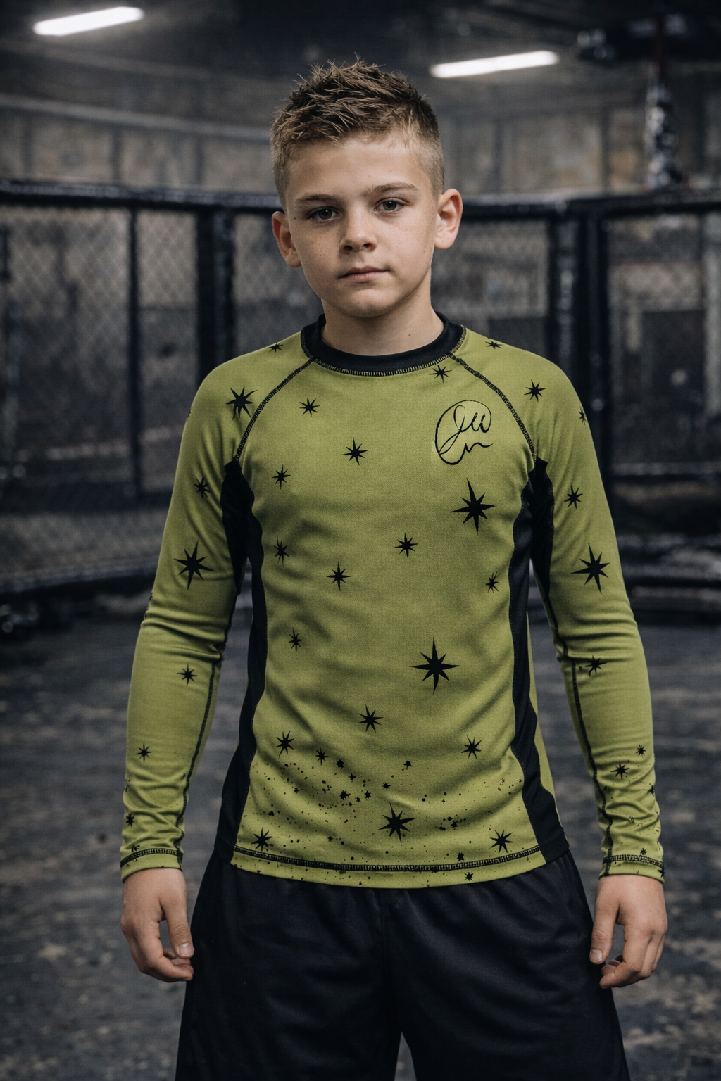 Youth Army Green Team Wells Rashguard