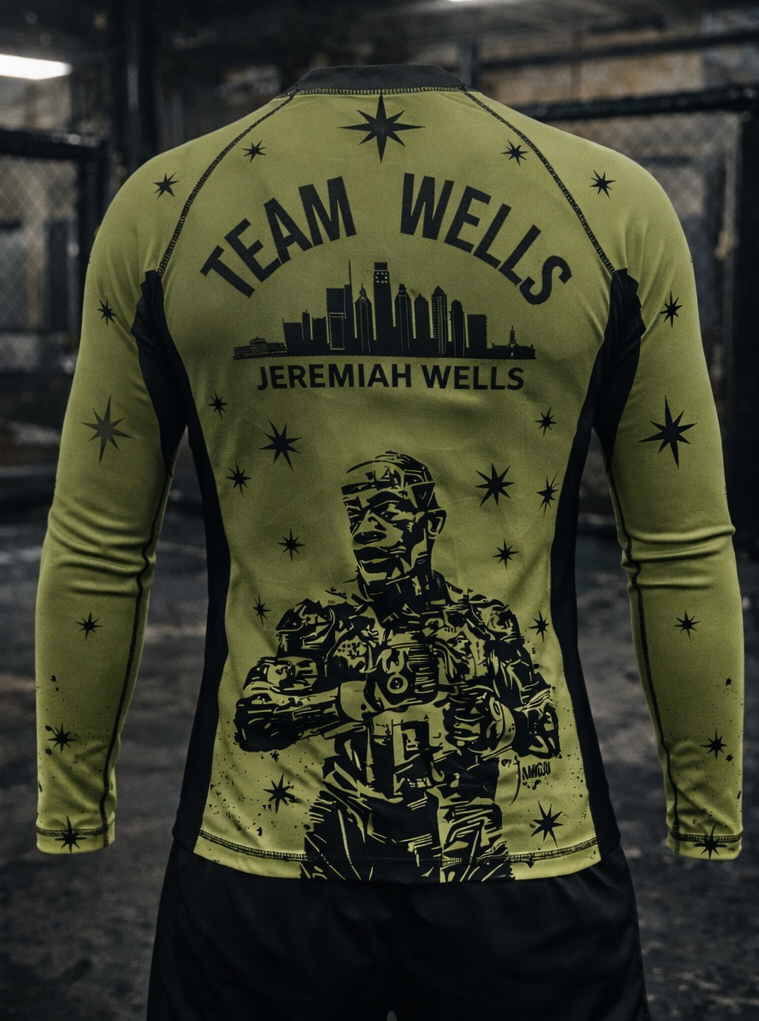 Youth Army Green Team Wells Rashguard